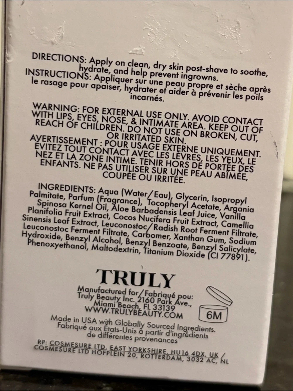 Truly - “Coco Cloud “After Shave Serum (Size: 3.1 fl oz) - New in Box - Picture 9 of 15